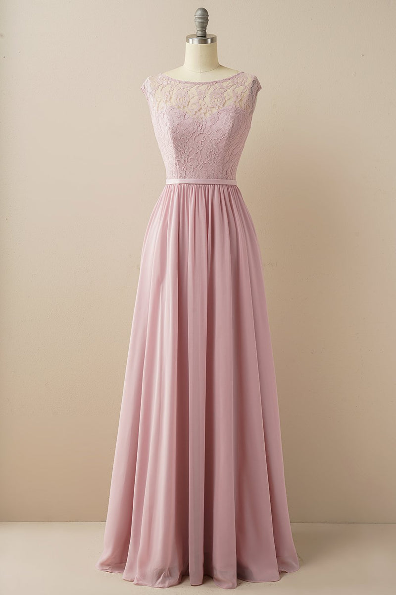 Załaduj obraz do przeglądarki galerii, Rumieniec Długi Szyfon &amp; Koronkowa sukienka formalna