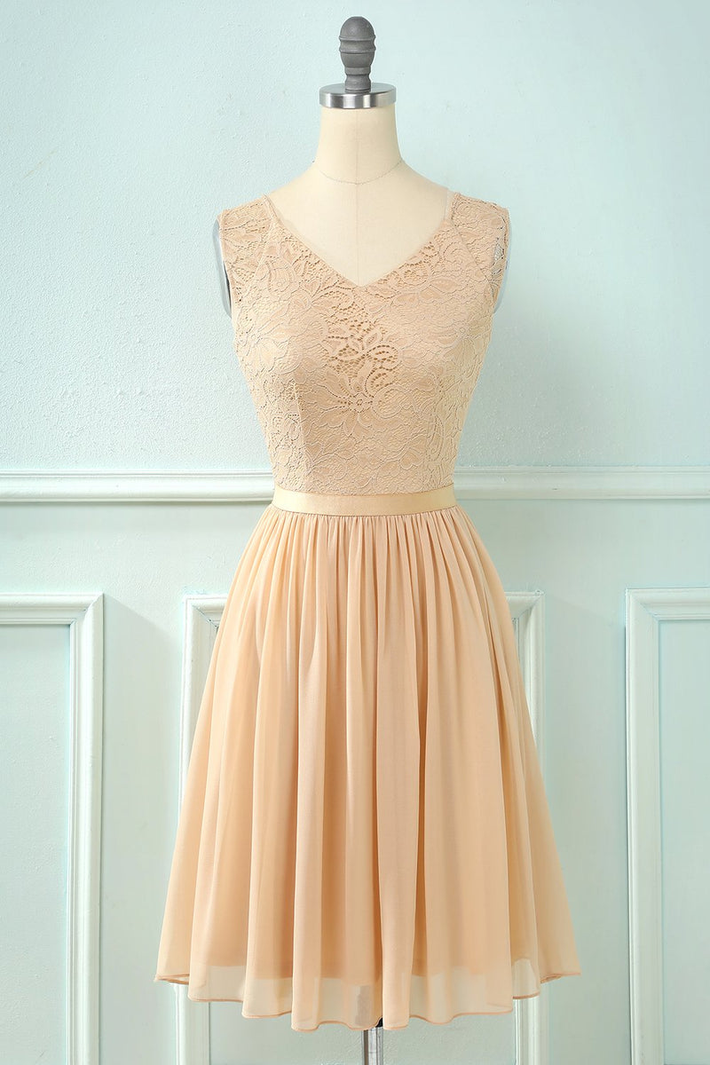 Załaduj obraz do przeglądarki galerii, Koronkowa szyfonowa suknia druhny