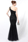 Mermaid One Shoulder Prom Sukienka z aplikacjami