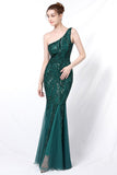 Mermaid One Shoulder Prom Sukienka z aplikacjami