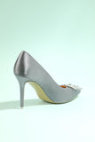 Grey Rhinestone Party Buty