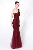 Mermaid One Shoulder Prom Sukienka z aplikacjami