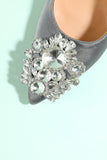 Grey Rhinestone Party Buty