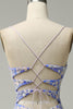 Załaduj obraz do przeglądarki galerii, Syrenka Niebieska Sukienki Na Studniówke z Rozcięciem z Aplikacjami