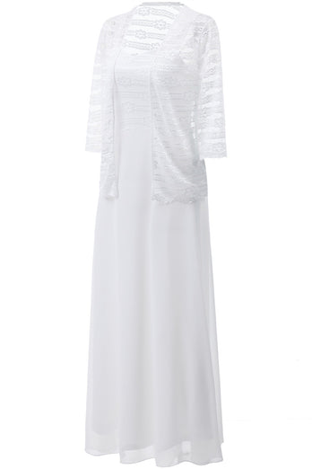 Długa szyfonowa koronkowa sukienka dla matki