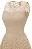Załaduj obraz do przeglądarki galerii, Szampańska koronkowa sukienka z kieszeniami