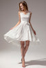 Załaduj obraz do przeglądarki galerii, Biała Suknia z Koronką Krótsza zPrzodu