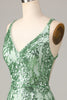 Załaduj obraz do przeglądarki galerii, Zielona Bez Pleców Sukienki Na Impreze z Cekinami