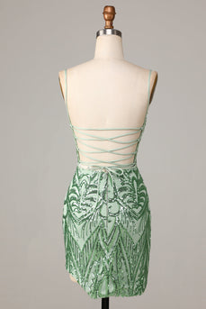 Cienkich Ramiączkach Zielona Sukienki Ołówkowe z Cekinami