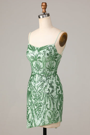 Cienkich Ramiączkach Zielona Sukienki Ołówkowe z Cekinami
