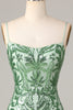 Załaduj obraz do przeglądarki galerii, Cienkich Ramiączkach Zielona Sukienki Ołówkowe z Cekinami