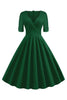 Załaduj obraz do przeglądarki galerii, Zielony dekolt w serek z krótkim rękawem 1950s Swing Dress