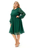 Załaduj obraz do przeglądarki galerii, Plus Size Zielona sukienka na co dzień