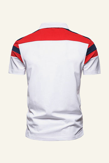 Granatowa Koszulki Polo Męskie z Krótki Rękaw