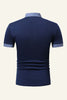 Załaduj obraz do przeglądarki galerii, Niebieska Przycisk Koszulki Polo Męskie z Krótki Rękaw