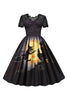 Załaduj obraz do przeglądarki galerii, Halloween Party Koronkowa sukienka vintage