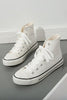 Załaduj obraz do przeglądarki galerii, High Top White Lace Up Casual Canvas Sneakers