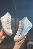 Białe trampki Mid Top Lace Up Canvas