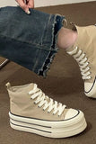 Lekkie trampki Khaki Platform High Top Canvas