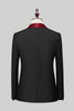 Załaduj obraz do przeglądarki galerii, Czarne 3-częściowe szalowe klapy męskie garnitury