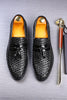 Załaduj obraz do przeglądarki galerii, Czarne skórzane buty męskie z frędzlami