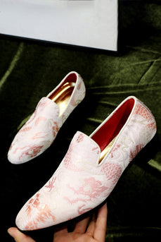 Różowe żakardowe wsuwane buty męskie