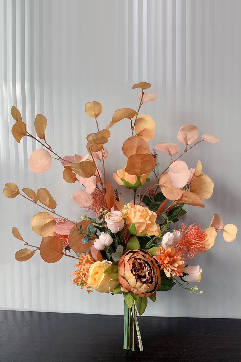Załaduj obraz do przeglądarki galerii, Pomarańczowe sztuczne kwiaty ślubne (wazon nie jest wliczony w cenę)