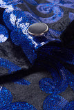 Royal Blue Sequins Męskie 2-częściowe garnitury