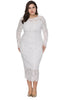 Załaduj obraz do przeglądarki galerii, Biała Sukienka Plus Size Na Wesele z Długim Rękawem