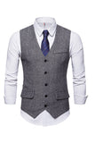 Jednorzędowe kamizelki w serek w serek Black Men's Suit Vests