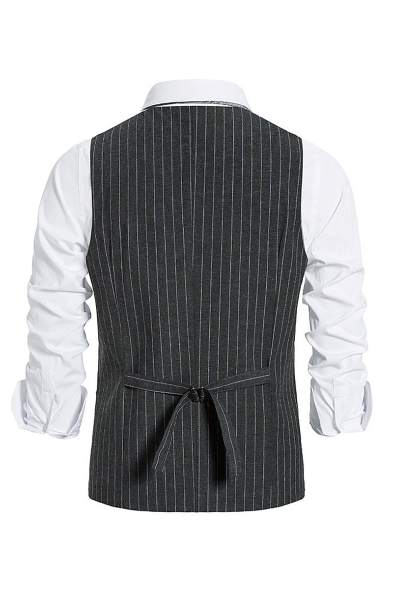 Załaduj obraz do przeglądarki galerii, Jednorzędowa kamizelka Slim Fit Striped Men&#39;s Suit