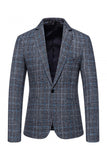 Brown Grid Business Blazer dla mężczyzn