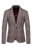 Brown Grid Business Blazer dla mężczyzn