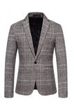 Brown Grid Business Blazer dla mężczyzn