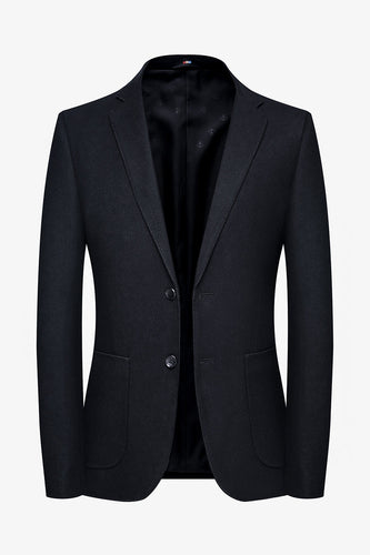 Black Solid Blazer dla mężczyzn