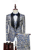 Załaduj obraz do przeglądarki galerii, Royal Blue Leopard Printed 3-częściowe garnitury męskie