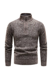 Burgundy Męski sweter z kołnierzem na co dzień