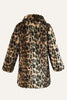 Załaduj obraz do przeglądarki galerii, Brązowy Leopard Lapel Neck Midi Faux Fur Shearling Coat