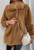 Załaduj obraz do przeglądarki galerii, Camel Midi Teddy Faux Fur Shearling Coat