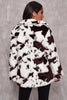 Załaduj obraz do przeglądarki galerii, Biały wzór krowy Midi Faux Fur Shearling Coat