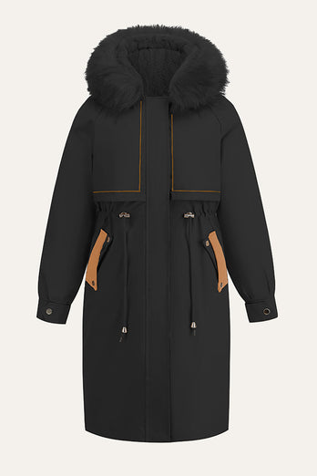 Czarna kurtka Winter Parka ze zdejmowaną wkładką