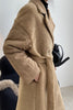 Załaduj obraz do przeglądarki galerii, Khaki Notched Lapel Sherpa Długi płaszcz