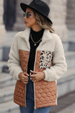 Kawa Patchwork Zipper Leopard Jacket