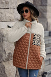 Kawa Patchwork Zipper Leopard Jacket