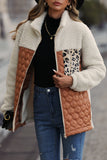 Kawa Patchwork Zipper Leopard Jacket