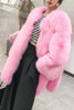 Załaduj obraz do przeglądarki galerii, Gorący różowy szal klapa oversize sztuczne futro damski płaszcz