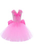 Załaduj obraz do przeglądarki galerii, Glitter Pink Tulle Long Girl Halloween Dress Set