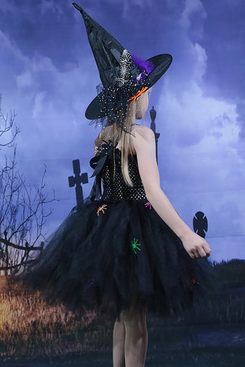 Czarny tiul A-Line Halloween Dress Set