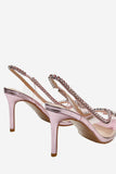 Rhinestone Pink Spiczaste palce Sandały Stiletto