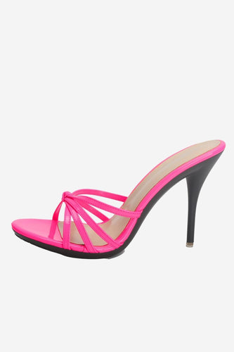 Hot Pink Spiczaste sandały na szpilce